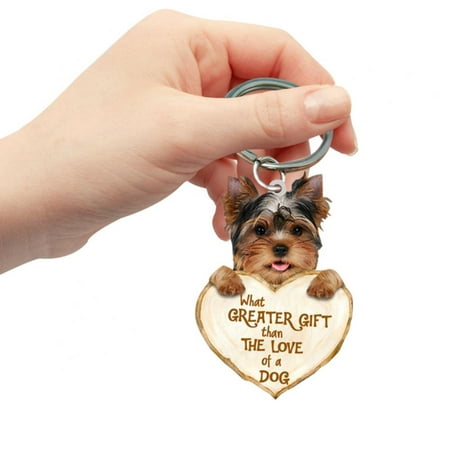 Pet Dog Remembrance Memorial Photo Frame Keychain Gifts, Pet Sympathy Present,What Greater Gift than The Love of a Dog, Acrylic Keychain-B