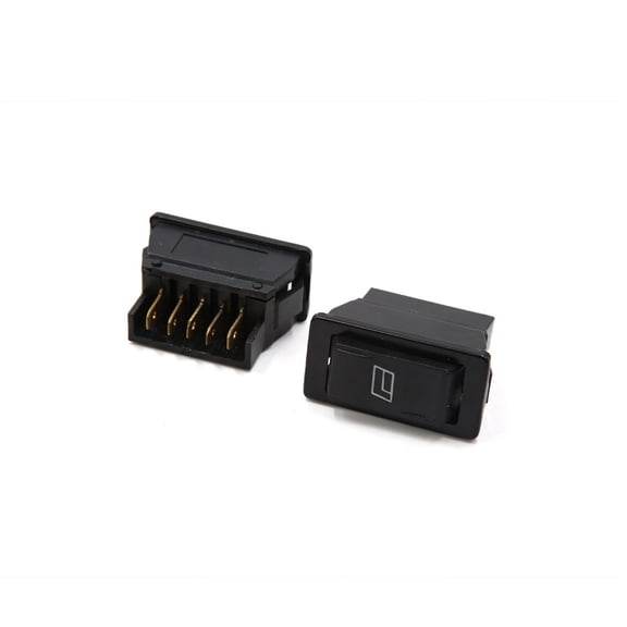 Unique Bargains 2Pcs 5 Terminals Black Car Electric Power Window Lifter Rocker Switch Controller