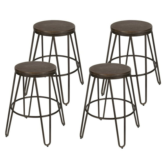 Kate and Laurel Tully Backless Bar Stools - Set of 4