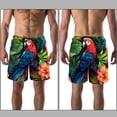thumbnail image 3 of luoweisi Men's Beach Shorts Quick Dry Swim Trunks with Mesh Lining Parrot 2XL, 3 of 5