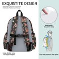 thumbnail image 5 of Mushroom and Moon Black Pattern Cute School Backpack with Padded Back and Adjustable Shoulder Straps 13.4"x11"x4.7", 5 of 5