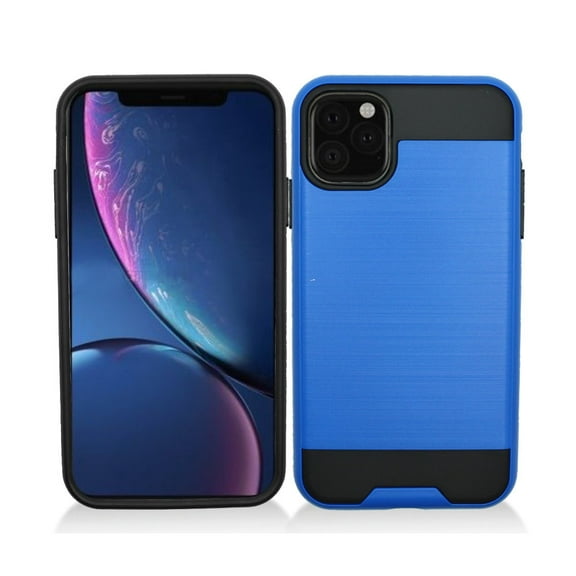 Apple iPhone 12 PRO MAX /6.7" Hybrid [Drop Protection] Armor Brushed Texture Body Rugged Shockproof Resistant Brush Finish 2 Layer Protective [Blue] Phone Cover for iPhone 12 Pro Max