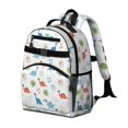 thumbnail image 2 of White Cartoon Dinosaurs Leaves Footprints Cute School Backpack Bag for School with Padded Back and Adjustable Shoulder Straps 15.25"x11.5"x5.25", 2 of 5