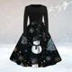 thumbnail image 1 of Disfraz de Cosplay de Navidad para mujer, vestido de princesa de manga larga, vestido de Festival Vintage, vestido Rockabilly, bata de fiesta, 1 of 5