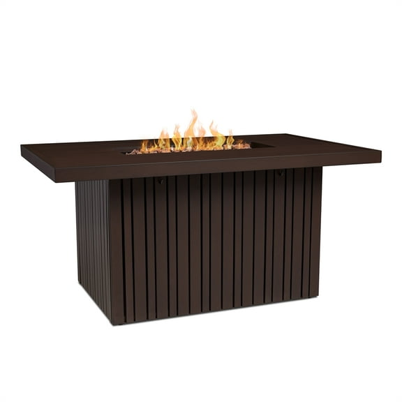 Real Flame Calvin 52" Propane Fire Pit Table with Hidden Tank in Bronze Coral