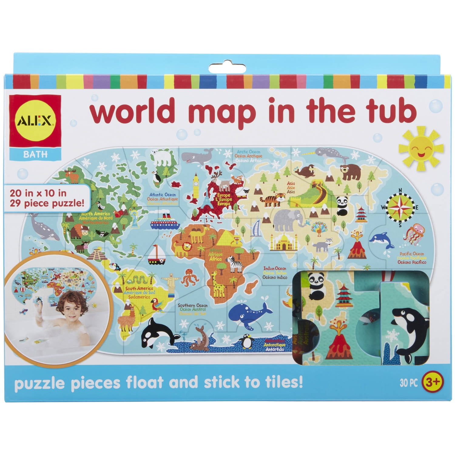 ALEX Bath World Map in the Tub