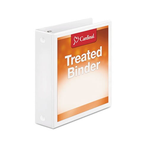 Treated Binder ClearVue Locking Round Ring Binder 3 Rings, 2" Capacity, 11 x 8.5, White
