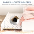 thumbnail image 3 of Twin Trundle Bed with Storage Headboard, UHOMEPRO White Trundle Bed Frame for Kids Girls Boys, Twin Bed with Trundle, No Box Spring Needed, 3 of 6
