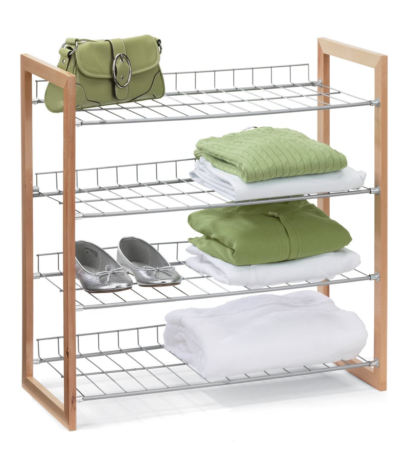 Honey Can Do 4Shelf Steel Storage Shelving Unit, Natural