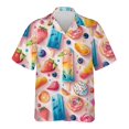 thumbnail image 3 of Camisa hawaiana con estampado de helados de frutas para hombre, blusas con estampado 3D, camisas hawaianas casuales de manga corta para vacaciones unisex, 3 of 4
