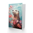 thumbnail image 2 of Otter Pink Cherry Blossom Flowers for Wife Her Mum Sister Daughter Mom Gran Nan Birthday Thank You Get Well Soon Blank Art Greeting Card, 2 of 3