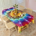 thumbnail image 3 of Colorful Tie Dye Star Mandala Rectangle Tablecloth 60"x120",Waterproof Polyester Rectangle Table Cloth, Wipeable Spillproof Polyester Tablecloth for Dining, Camping, Indoor and Outdoor, 3 of 6