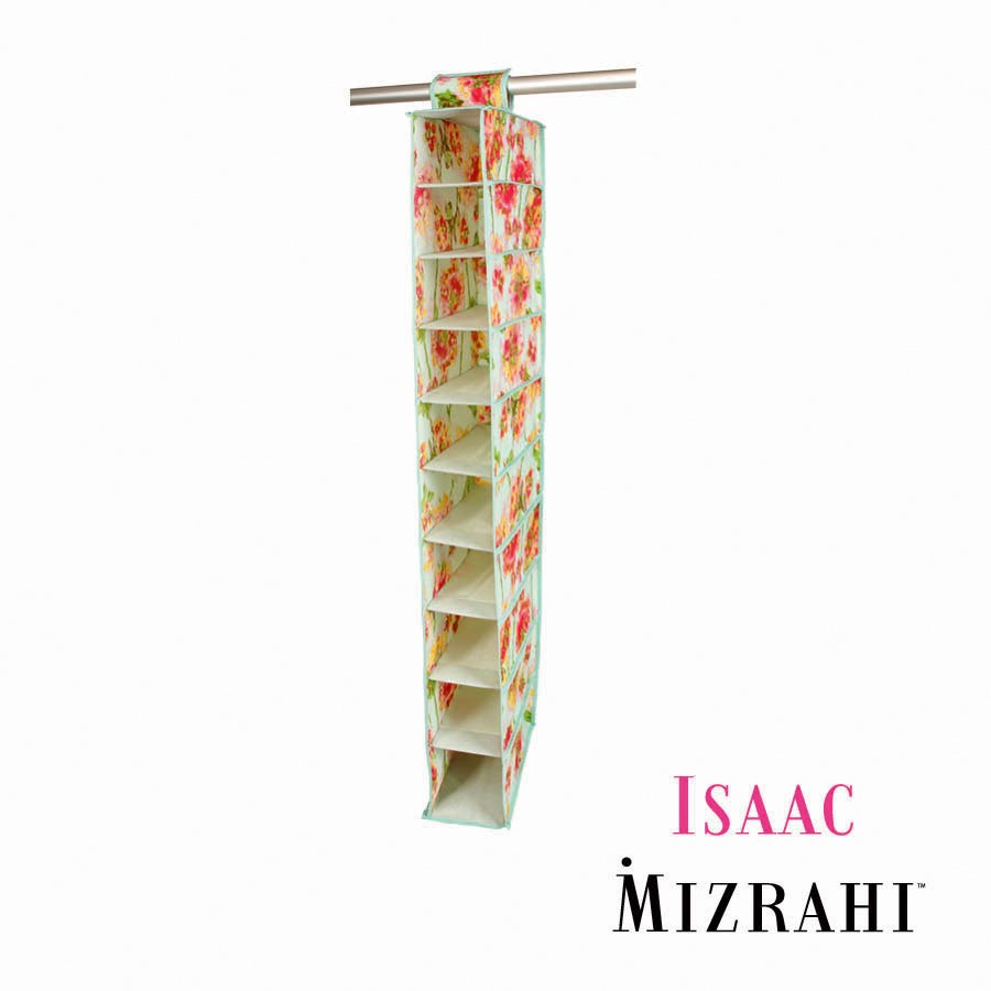 Isaac Mizrahi Ikat Floral Design 10Shelf Hanging Closet Organizer