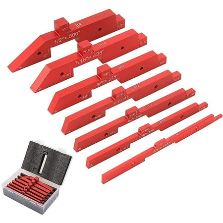 

7pcs Router Table Setup Bars Aluminum Setup Blocks Height Gauge Router Table Saw red