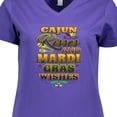 thumbnail image 4 of Inktastic Mardi Gras Wishes Cajun Kisses Women's V-Neck T-Shirt, 4 of 5
