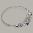 thumbnail image 5 of LBG British Made 14k White Gold Natural Opal & Ruby Womens Anniversary Ring - 33 size options - Size 6.5, 5 of 9
