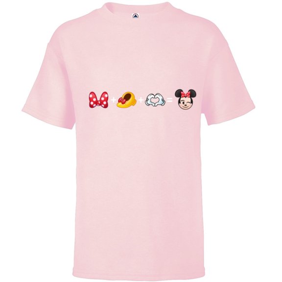 Disney Minnie Mouse Emoji Code Formula - Short Sleeve T-Shirt for Kids - Customized-Soft Pink