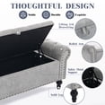thumbnail image 5 of Weture 51-Inch Chenille Upholstered Bedroom Storage Bench with Nailhead Trim,Light Gray, 5 of 8