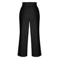 thumbnail image 5 of Olyvenn Women's Casual Slim High Elastic Waist Color Sports Cotton And Linen Pants Full Length Pants for Women Trendy 2023 Black 4, 5 of 7