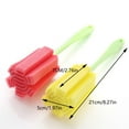 thumbnail image 3 of Kitchen Sponge Brush Set for Glassware | 2 Pack Flexible Long Handle Cleaning Tool for Wine Glasses Bottles Coffee Tea Cups | Plastic Sponge Material | 8.5” Length | Random Color Assorted, 3 of 9