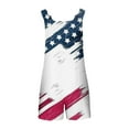 thumbnail image 5 of Penkiiy Independence Day Women Rompers Summer Overalls Shorts Loose Fit Sleeveless Knot Strap Short Jumpsuits with Pockets 3XL Multicolor, 5 of 5