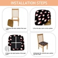 thumbnail image 4 of Black Christmas Santa Seat Covers for Dining Room Chairs Set Of 4,Stretch Printed Washable Chair Seat Cover with Elastic Ties and Button,Removable Waterproof Couch Cushion Covers, 4 of 6