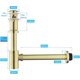 thumbnail image 2 of Kit Siphon with Drain with Overflow for Brushed Gold Sink, Universal Brass Design Anti-Odor Siphon, 1 1/4 Siphon Sifon, 2 of 5