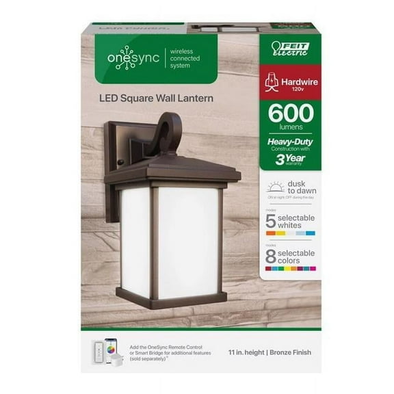 Onesync Dusk to Dawn LED Wall Lantern - Bronze