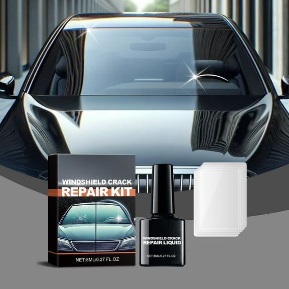 Quick Windshield Crack Repair Drops 8ml – Car Glass Liquid Kit for Chips and Cracks, Auto Windshield Fix, Fast Drying, Strong Adhesion, Effective Glass Damage Repair Solution