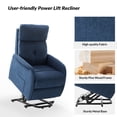 thumbnail image 4 of Electric Power Lift Recliner Set of 2 Automatic Fabric Extra Seat Sofa Chairs Recliners for Elderly Bedroom Living Room Navy, 4 of 8