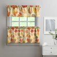 thumbnail image 2 of Fall Leaves Pumpkin Pattern Kitchen Curtains Set - Thanksgiving Harvest Season Rustic Autumn Decor Rod Pocket Panels, 2 of 6
