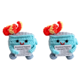thumbnail image 1 of Lindo Crochet Contenedor Basura Fuego Apoyo Emocional Regalos Divertidos () Azul, 1 of 4