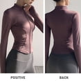 thumbnail image 4 of Chaqueta de entrenamiento deportivo para mujer, chaqueta de chándal de yoga de manga larga ajustada con agujeros para los pulgares Zhivalor BST3010668-2, 4 of 6