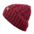 thumbnail image 4 of Empire Cove Winter Cable Knit Cuff Beanie Burgundy, 4 of 5