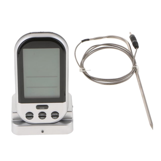 Termómetro de cocina digital de doble sonda inalámbrica Termómetro de parril de retroilunación LCD de temporizador Baoblaze Termómetro inalámbrico para carne