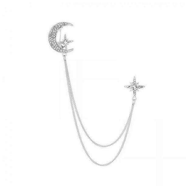 3x Broche con Cadena Y Borlas para Hombre, Pin de Solapa para Hombre, Cadenas Colgantes, Broches de Cuello, Accesorios de Cuello, Broche para Adorno, 3 piezas