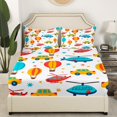 thumbnail image 2 of Erosebridal Cartoon Transportation Fitted Sheet Set Full, Car Helicopter Bedding Full Size 3-Piece (No Top Sheet), 2 of 6