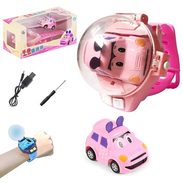 Novedad Reloj Control Remoto Juguetes para Autos Mini Reloj de Pulsera de Larga Distancia Coche RC con Cubierta a Prueba de Polvo Juguetes al Aire Libre para niños niñas Regalos de cumpleaños