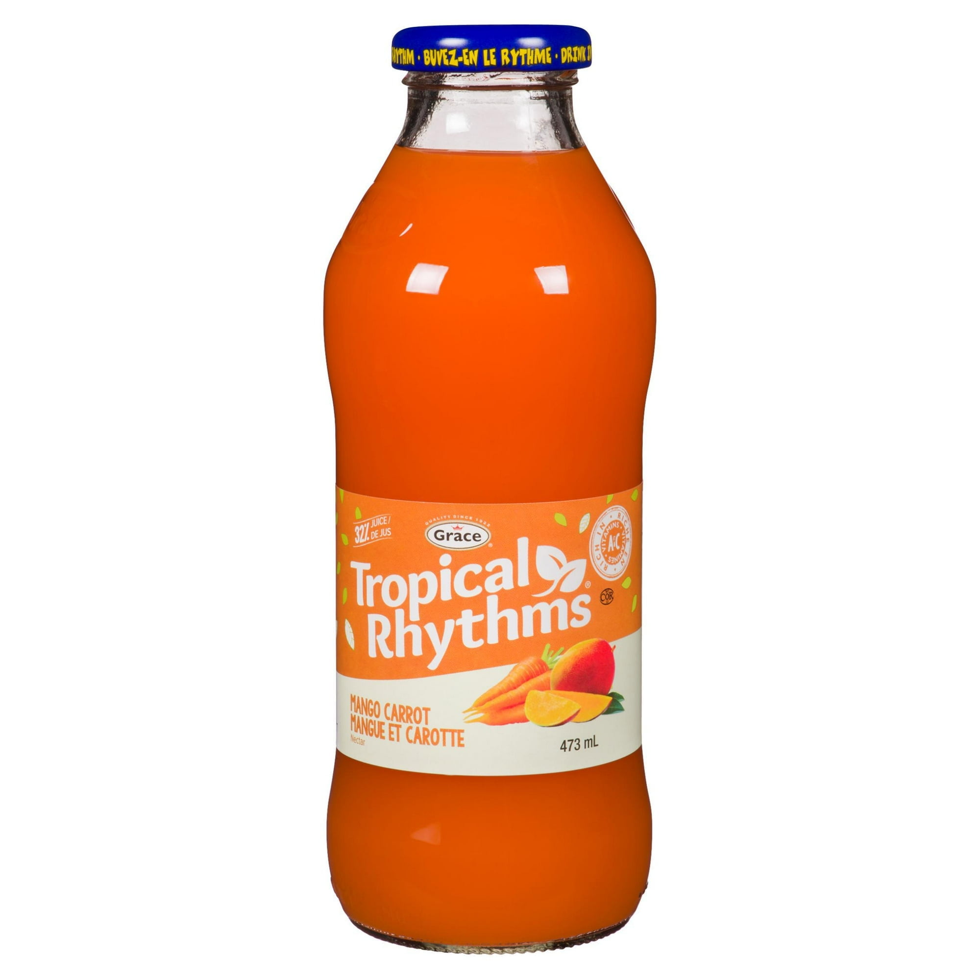 Boisson Mangue Carotte Grace, 473ml Bouteille Boisson Mangue Carotte Grace, 473ml Bouteille