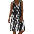 thumbnail image 2 of FcBaudy Robe Sans Manches Col en V, Robes pour Femmes, Robes d'Été pour Femmes Mode Robe Sans Manches Col en V Confort d'Été Imprimé Décontracté Ample Couverture de Viande Robe Débardeur Femme, 2 of 5
