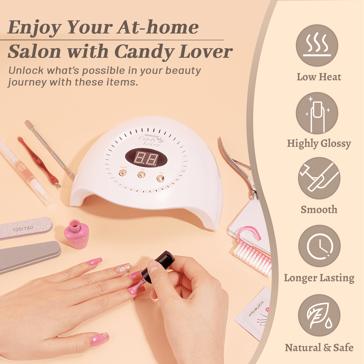Candy Lover Gel Nail Polish Kit with UV Lamp, 72W Nail Dryer, 15 Colors Fall & Winter Tone Quick Dry Long-lasting Gel Nail Polish Set, Nail Polish Kit for Girl Lady Womens Manicure DIY Nail Gift