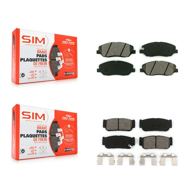 SIM Front Rear Semi-Metallic Brake Pads Kit for Car Hyundai Entourage Kia Sedona To 04/27/06 KSM-100083