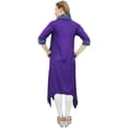 thumbnail image 1 of Bimba Women's Purple Rayon Kurta With Scarf Asymmetrial Hem Designer Dress - 26, 1 of 3