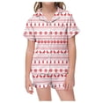 thumbnail image 1 of YOUSNH Ensemble de Pyjama de Noël pour Enfants, Col Boutonné, Manches Courtes et Shorts, Bleu 8-9 Ans, 1 of 5