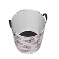 thumbnail image 3 of Kll Pink Butterflies (2) Waterproof Foldable Laundry Hamper Bucket With Handles For Storage Bin,Kids Room,Home Organizer (Small), 3 of 8