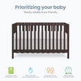 thumbnail image 4 of Dream On Me Synergy Wave 5-in-1 Convertible Crib, Chocolate Chip, 4 of 9