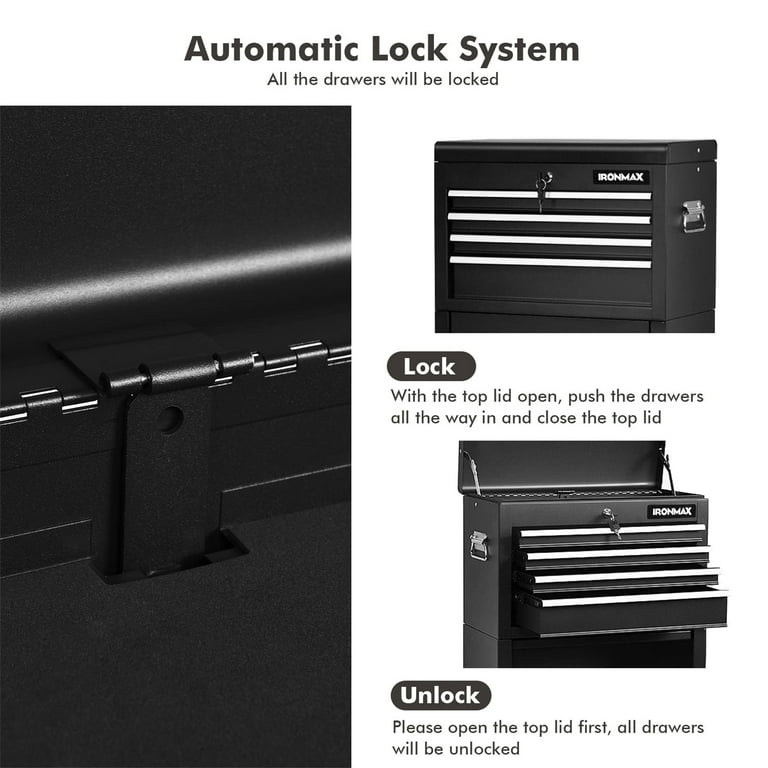 Aukfa Tool Box, 3 in 1 Steel Rolling Tool Chest w/ 6-Drawers Aukfa Tool Box, 3 in 1 Steel Rolling Tool Chest w/ 6-Drawers
