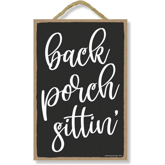 Back Porch Sittin,Garden Porch Decor Patio Wall Hangings,Decorative Sign 8"x12" Inch Funny Home Club bar Wall Art Decoration Retro Metal Tin Signs