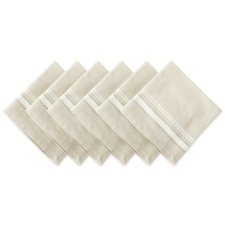DII Modern Style Cotton French Stripe Napkin in Beige (Set of 6) | Walmart (US)