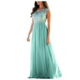 thumbnail image 2 of IDALL Wedding Guest Dresses,Prom Dresses Women Lace Applique Elegant Coral Bridesmaid Dresses Wedding Guest Dress Maxi Dresses,Formal Dresses,Graduation Dress Green Dress XL, 2 of 9